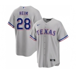 Men's Texas Rangers #28 Jonah Heim Gray Cool Base Stitched Baseball Jersey