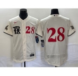 Men's Texas Rangers #28 Jonah Heim Number Cream 2023 City Connect Flex Base Stitched Baseball Jersey