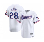 Men's Texas Rangers #28 Jonah Heim White 2023 World Series Champions Stitched Baseball Jersey