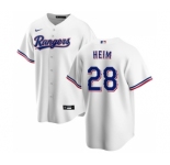 Men's Texas Rangers #28 Jonah Heim White Cool Base Stitched Baseball Jersey