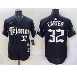 Men's Texas Rangers #32 Evan Carter Black Mexico 2025 Vapor Premier Limited Stitched Baseball Jersey