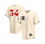 Men's Texas Rangers #34 Nolan Ryan Cream 2023 City Connect Cool Base Stitched Baseball Jersey