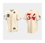 Men's Texas Rangers #34 Nolan Ryan Cream 2023 World Series City Connect Stitched Baseball Jersey