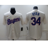 Men's Texas Rangers #34 Nolan Ryan Cream Cooperstown Collection Cool Base Stitched Nike Jersey