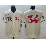 Men's Texas Rangers #34 Nolan Ryan Number Cream 2023 City Connect Stitched Baseball Jerseys