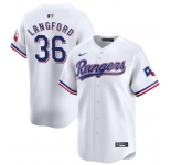 Men's Texas Rangers #36 Wyatt Langford White 2024 Gold Collection Cool Base Baseball Stitched Jersey