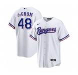Men's Texas Rangers #48 Jacob deGrom White Cool Base Stitched Baseball Jersey