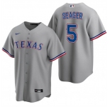 Men's Texas Rangers #5 Corey Seager Gray Cool Base Stitched Baseball Jersey
