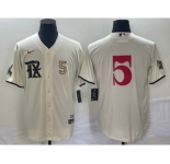 Men's Texas Rangers #5 Corey Seager Number Cream 2023 City Connect Stitched Baseball Jersey