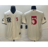 Men's Texas Rangers #5 Corey Seager Number Cream 2023 City Connect Stitched Baseball Jerseys