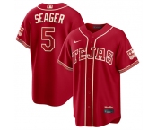 Men's Texas Rangers #5 Corey Seager Red 2026 City Connect Stadium Stitched Baseball Jersey