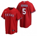 Men's Texas Rangers #5 Corey Seager Red Cool Base Stitched Baseball Jersey