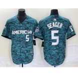 Men's Texas Rangers #5 Corey Seager Teal 2023 All Star Stitched Baseball Jersey