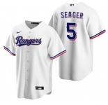 Men's Texas Rangers #5 Corey Seager White Cool Base Stitched Baseball Jersey
