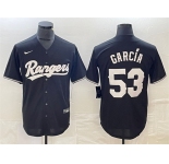 Men's Texas Rangers #53 Adolis García Black Cool Base Stitched Baseball Jersey
