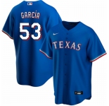 Men's Texas Rangers #53 Adolis Garcia Blue Cool Base Stitched Baseball Jersey