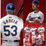Men's Texas Rangers #53 Adolis Garcia White Cool Base 2024 New Stitched Baseball Jersey