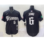 Men's Texas Rangers #6 Josh Jung Black Mexico 2025 Vapor Premier Limited Stitched Baseball Jersey