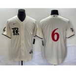 Men's Texas Rangers #6 Josh Jung Cream 2023 City Connect Flex Base Stitched Jersey