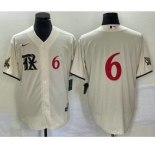 Men's Texas Rangers #6 Josh Jung Number Cream 2023 City Connect Cool Base Stitched Baseball Jersey