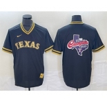 Men's Texas Rangers Black 2023 World Series Champions Big Logo Cool Base Stitched Baseball Jerseys