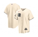 Men's Texas Rangers Blank Cream 2023 City Connect Cool Base Stitched Baseball Jersey