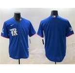Men's Texas Rangers Blank Royal City Connect Stitched Baseball Jersey