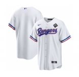 Men's Texas Rangers Blank White 2023 World Series Stitched Baseball Jersey