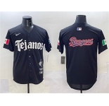 Men's Texas Rangers Team Big Logo Black Mexico 2025 Vapor Premier Limited Stitched Baseball Jersey