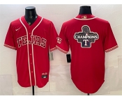 Men's Texas Rangers Team Big Logo Red 2026 City Connect Stadium Stitched Baseball Jerseys