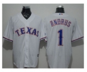 Texas Rangers #1 Elvis Andrus White New Cool Base Stitched Baseball Jersey