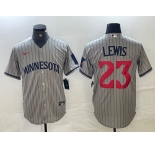 Men's Minnesota Twins #23 Royce Lewis 2023 Grey Home Team Cool Base Stitched Jersey