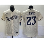Men's Minnesota Twins #23 Royce Lewis Cream Flex Base Stitched Baseball Jersey