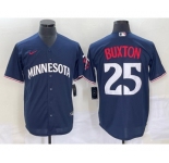 Men's Minnesota Twins #25 Byron Buxton 2023 Navy Blue Cool Base Stitched Jersey