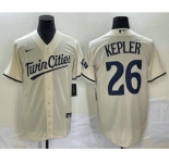 Men's Minnesota Twins #26 Max Kepler Cream 2022 City Connect Cool Base Stitched Jersey
