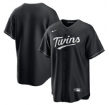 Men's Minnesota Twins Blank Black Lights Out Limited Stitched Baseball Jersey