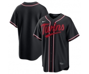 Men's Minnesota Twins Blank Black Out Stitched Baseball Jersey