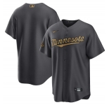 Men's Minnesota Twins Blank Charcoal 2022 All-Star Cool Base Stitched Baseball Jersey