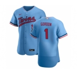 Men's Nike Minnesota Twins #1 Nick Gordon Light Blue Alternate 2020 Authentic Team Baseball Jersey