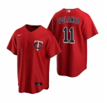 Men's Nike Minnesota Twins #11 Jorge Polanco Red Alternate Stitched Baseball Jersey