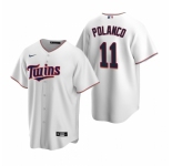 Men's Nike Minnesota Twins #11 Jorge Polanco White Home Stitched Baseball Jersey