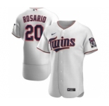 Men's Nike Minnesota Twins #20 Eddie Rosario White Home 2020 Authentic Player Baseball Jersey
