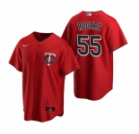 Men's Nike Minnesota Twins #55 Taylor Rogers Red Alternate Stitched Baseball Jersey