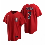 Men's Nike Minnesota Twins #7 Joe Mauer Red Alternate Stitched Baseball Jersey