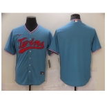 Men's Nike Minnesota Twins Blank Blue Alternate Stitched Baseball Jersey