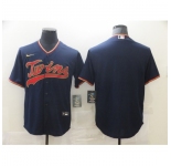 Men's Nike Minnesota Twins Blank Navy Alternate Stitched Baseball Jersey