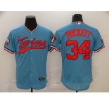 Nike Men's Minnesota Twins #34 Kirby Puckett Authentic Light Blue Alternate Flex Base Authentic Collection Baseball Jersey