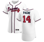 Atlanta Braves #14 Cristian Pache Men's Nike White Home 2020 Authentic Player MLB Jersey