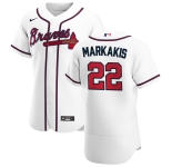 Atlanta Braves #22 Nick Markakis Men's Nike White Home 2020 Authentic Player MLB Jersey