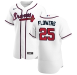 Atlanta Braves #25 Tyler Flowers Men's Nike White Home 2020 Authentic Player MLB Jersey